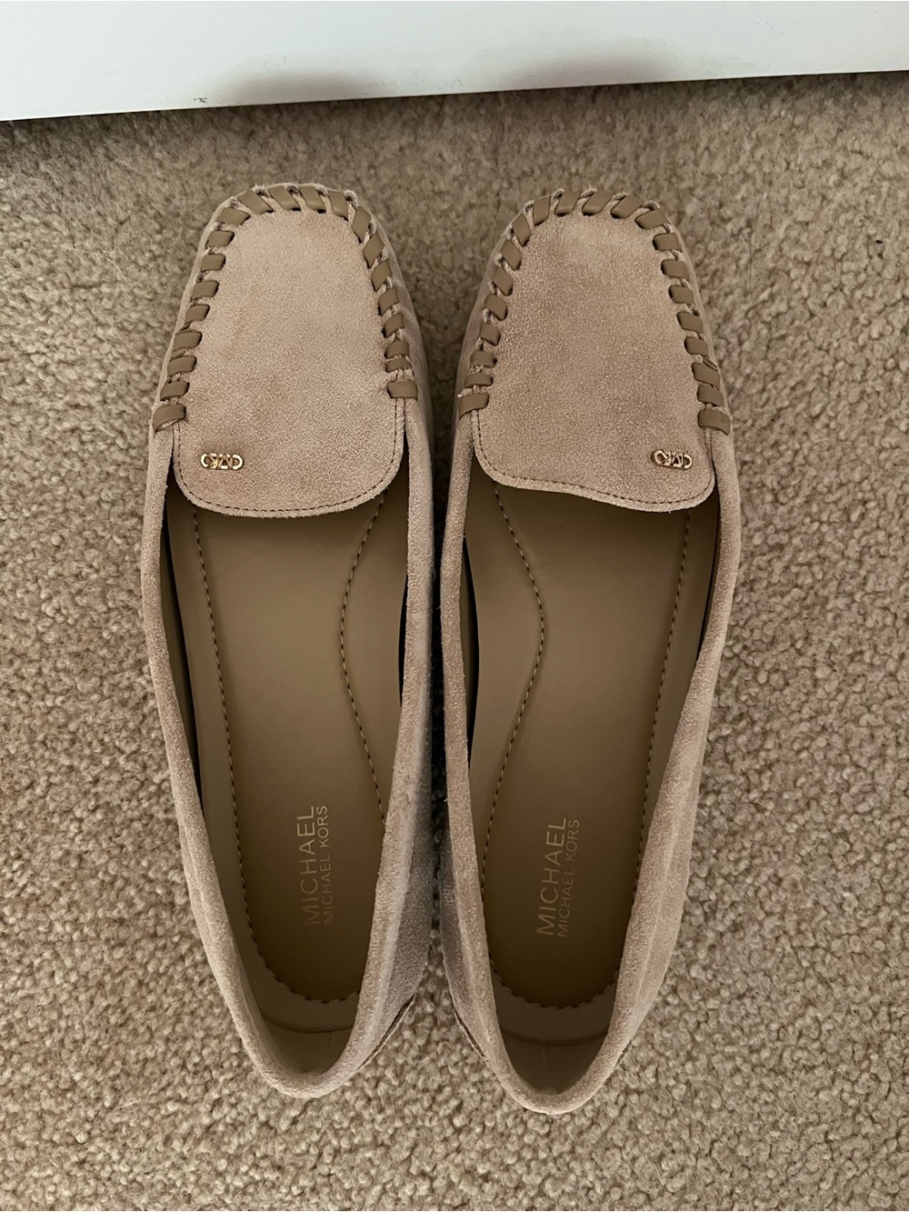 Michael Kors Light Tan Suede Moccasin Loafers